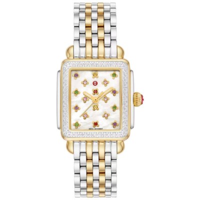 Deco Fleur Two-Tone Stainless Steel & Multi-dia Bracelet Watch