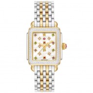 Deco Fleur Two-Tone Stainless Steel & Multi-dia Bracelet Watch