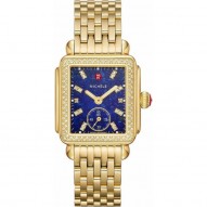 Michele Deco Mid Quartz Diamond Blue Dial Watch