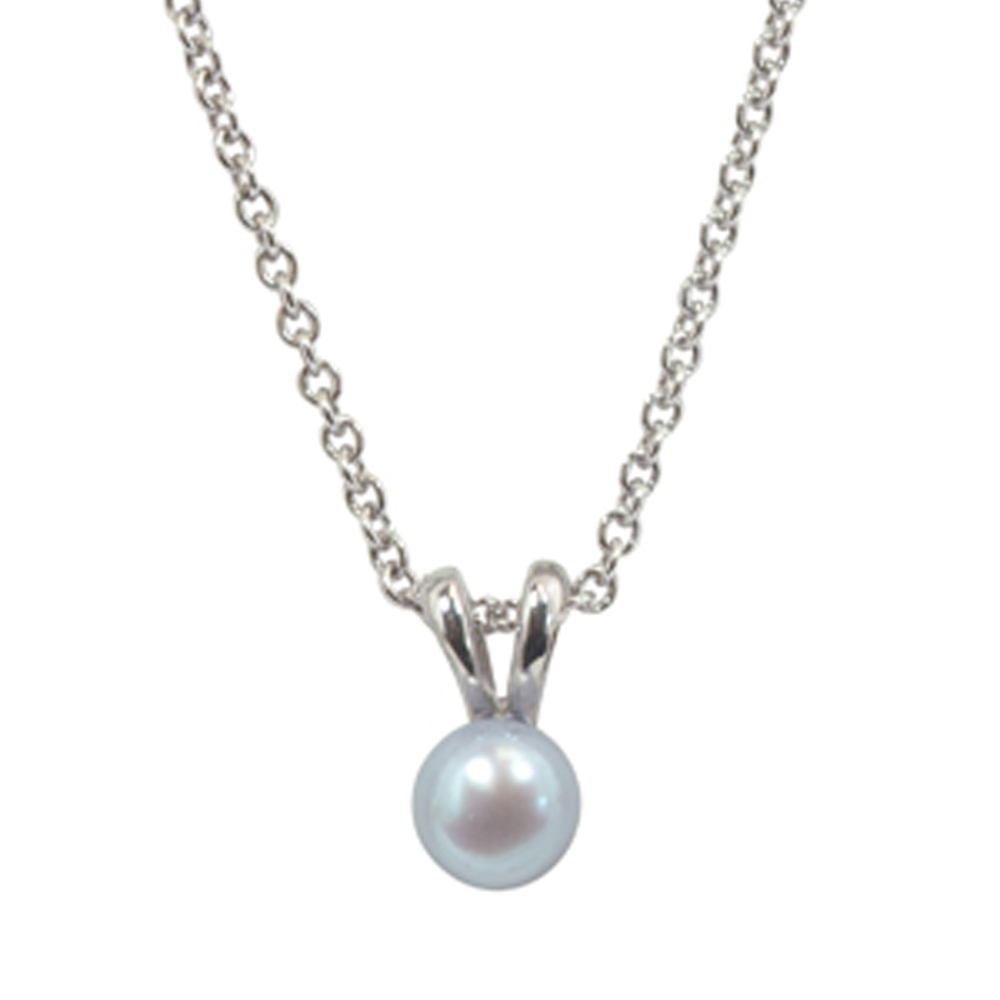 Sterling Silver 5.5+mm Light Blue Freshwater Cultured Pearl Pendant on ...