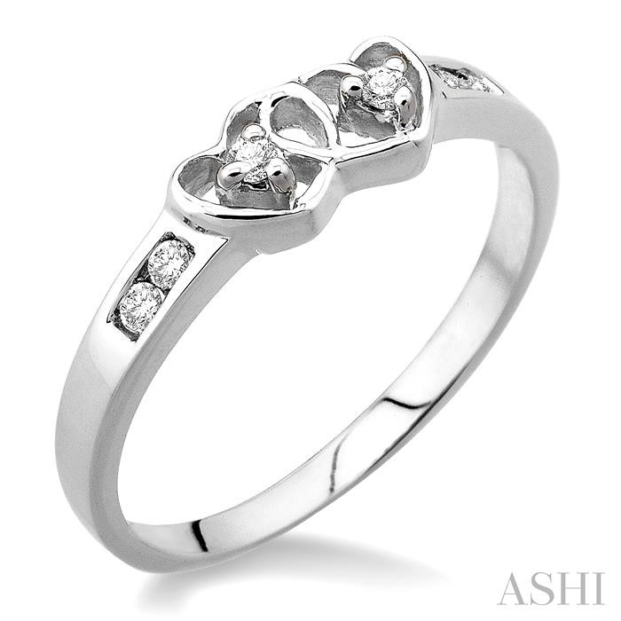 TWIN HEART SHAPE DIAMOND FASHION RING