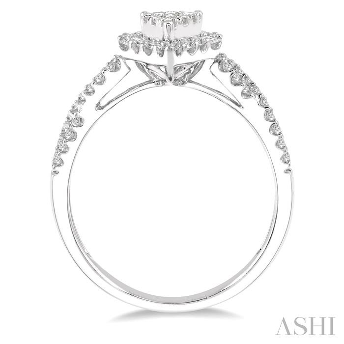 Pear Shape Halo Lovebright Diamond Engagement Ring-3