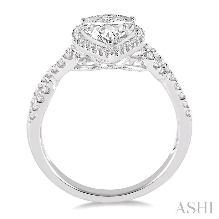 Pear Shape Semi-Mount Halo Diamond Engagement Ring-3