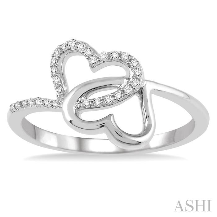 Twin Heart Shape Diamond Fashion Ring-2