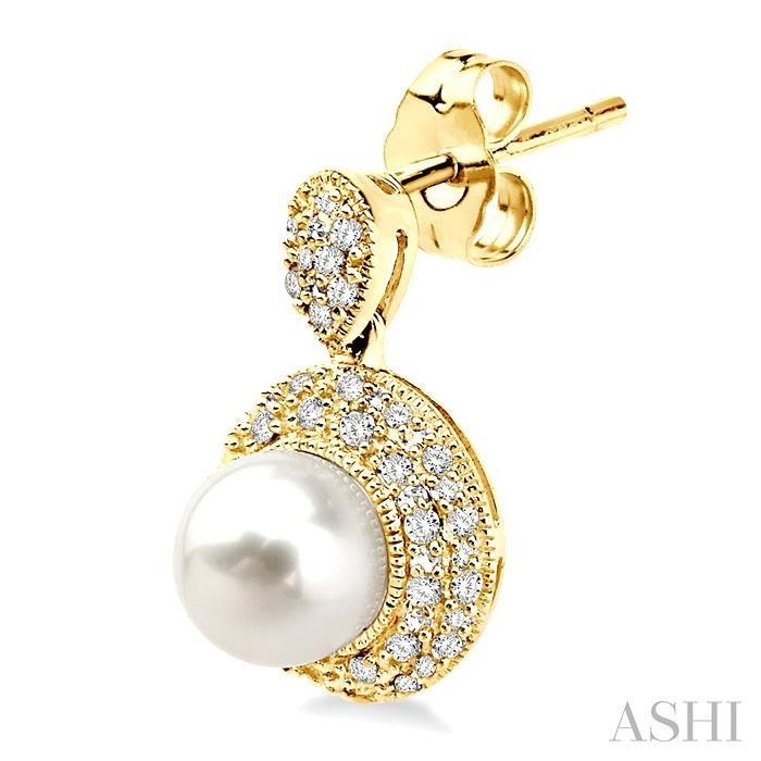 Pearl & Halo Diamond Earrings-3