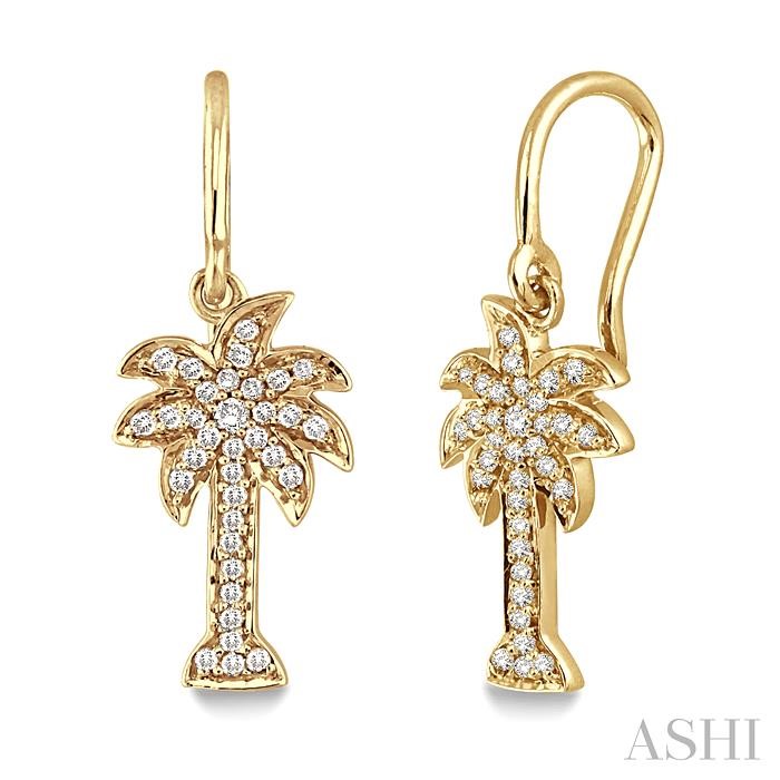 Palm Tree Diamond Fashion Earrings