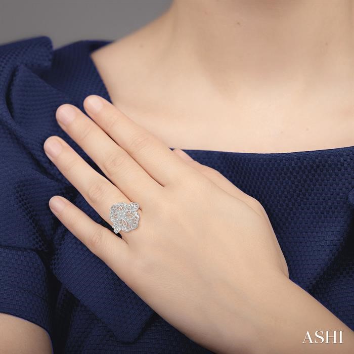 Silver Cross Diamond Fashion Ring-4