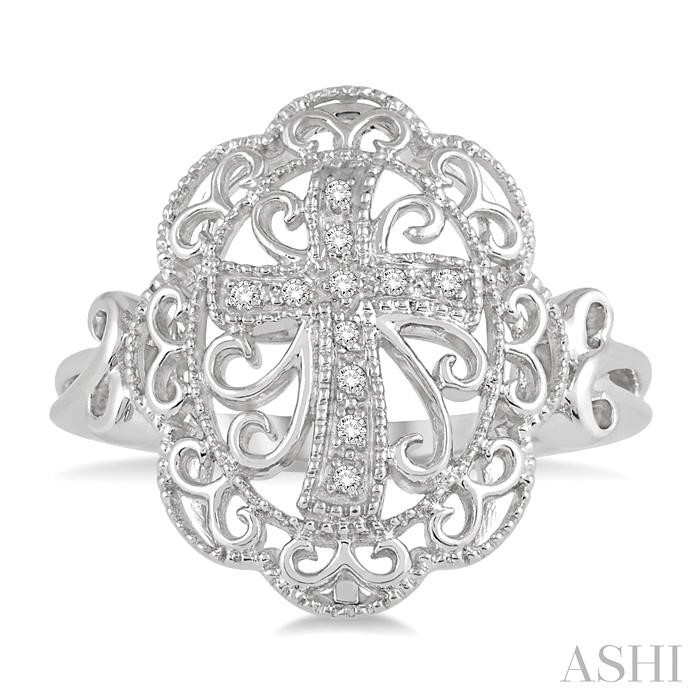 Silver Cross Diamond Fashion Ring-2