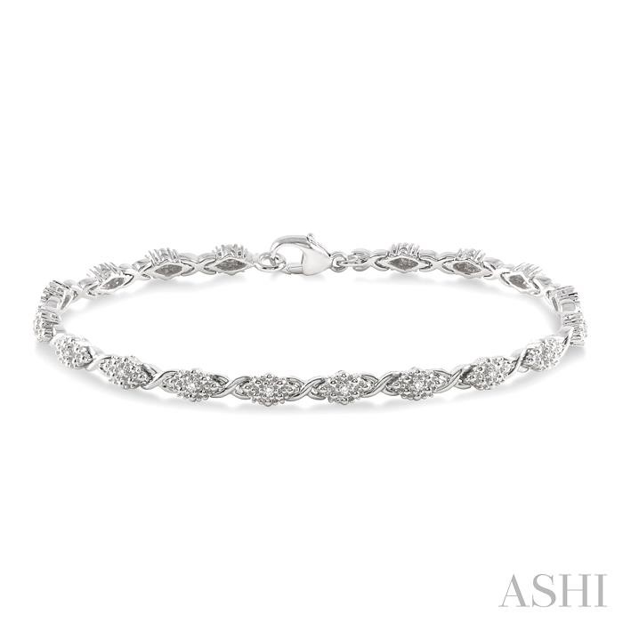 Silver Twisted Diamond Bracelet